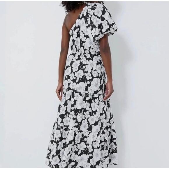 Hyacinth House Tuckernuck Maureen One Shoulder Black & White Maxi Dress Large - Picture 2 of 16